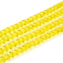 100pcs Creative Club Faceted Cube Crystal Glass Beads, Light Topaz Yellow, 8mm, Hole ID 1mm, CCC809