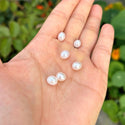 10pcs Natural AAA Grade High Luster Half Drilled Teardrop Pearls Beads, White Cultured Freshwater Pearls, 7-8mm, Hole ID 0.85mm, PT3-78