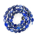 Natural Blue Lapis Lazuli Crystals Gemstone Oval Tumbled Pebble Beads, Irregular, 6mm to 8mm, Hole ID 1mm, 15 Inch/1 Strand, GZ11-40