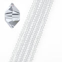 200pcs Creative Club Faceted Flat Bicone Rondelle Crystal Glass Beads #5305, Crystal Clear, 6x4mm Small, Hole ID 1mm, CC3R601