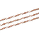 33 Feet Oval Ring Rolo Cable Copper Chain Link, Bright Coppery, 4.1x3.3mm, CW10-B3