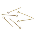 200pcs Raw Brass Eye Pins, Unplated/Uncoated, 0.8mm/20 Gauge, Size Selections: 22mm/26mm/30mm/35mm/40mm/50mm