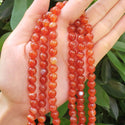 AAA Natural Banded Orange Red Agate Gemstone Round Beads, 15 Inch/1 Strand, Size Selections: 4mm/6mm/8mm/10mm