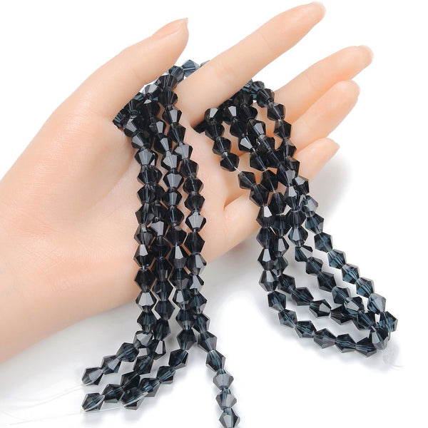 200pcs Creative Club Faceted Bicone Crystal Glass Beads, Dark Sapphire Blue, 8mm (0.31 Inch), Hole ID 1.1mm, CCB820