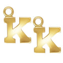 1pc Real 1/20 14K Gold Filled Letter K, Small Alphabet Charm Drop, 6x5.6mm , JK12-A11