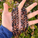 Natural Red Tiger Eye Gemstone Oval Tumbled Pebble Beads, Irregular, 8mm to 10mm, Hole ID 1mm, 15 Inch/1 Strand, GZ12-59