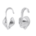 100pcs Clamshell Calotte Bead Tips, 9mm Crimp End Caps, Sterling Silver Plated Brass, Open Hook, 4mm Cup, CF82-1