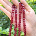 100pcs Creative Club Faceted Cube Crystal Glass Beads, Siam Red, 8mm, Hole ID 1mm, CCC805