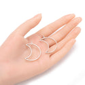 20pcs Open Back Waxing Moon Bezel Blanks, Pendant Base, Large Resin Mold, Antique Silver, 38x26mm, CF286-2