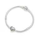 1pc Real 925 Sterling Silver Best Love Golden Heart Bead Charm, Compatible with Pandora All Other Charm Bracelet, EC4-B12