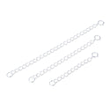 2pcs 925 Sterling Silver Chain Extender with Clasp, Cable Chain Extension, Length Selections: 2 inch/3 inch/4 inch/5 inch/6 inch