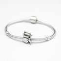 1pc Real Solid Sterling Silver Dog Charm Puppy Bead, Compatible with Pandora All Other Charm Bracelets, EC497