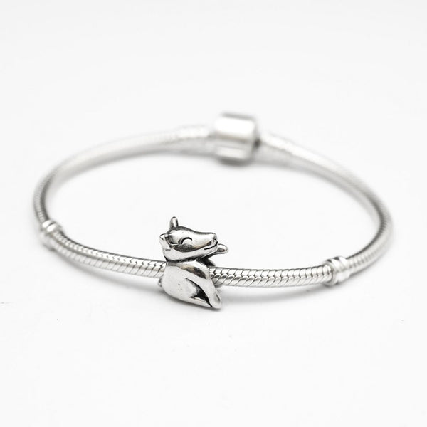 1pc Real Solid Sterling Silver Dog Charm Puppy Bead, Compatible with Pandora All Other Charm Bracelets, EC497