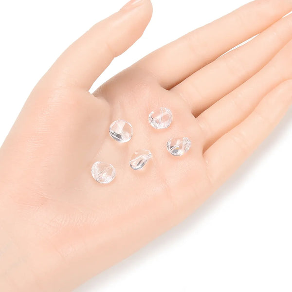 25pcs Adabele Austrian Faceted Flat Round Twist Coin Crystal Beads #5621, Crystal Clear, 10mm, Hole ID 1.2mm, SSW1001