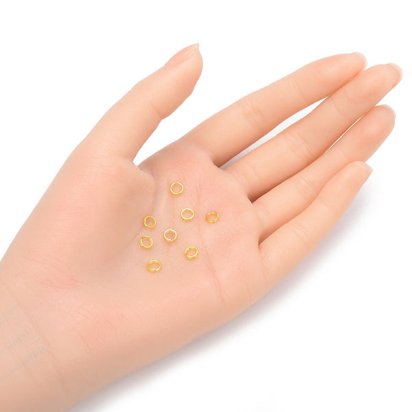 20pcs 925 Sterling Silver Split Jump Rings, Real 18K Yellow Gold Plated, 0.7mm/21 Gauge, Size Selections: 5/6/7/8/10/12mm