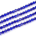 140pcs Creative Club Faceted Round Crystal Glass Beads, Cobalt Blue, 8mm, Hole ID 1mm, CC2R825