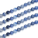 Natural Blue Aventurine Gemstone Round Beads, 1 Strand/15 Inch, Size Selections: 4mm/6mm/8mm/10mm