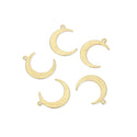10pcs 22mm Moon Drop Pendants, Tarnish Resistant, 18K Yellow Gold Plated Brushed Brass, BF-C1
