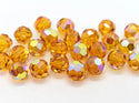25pcs Adabele Austrian Faceted Round Crystal Beads #5000, Amber Topaz AB, Size Selections: 6mm/8mm