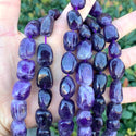 Natural Purple Amethyst Crystal Gemstone Tumbled Nugget Beads, Irregular, 10mm-13mm, Hole ID 1mm, 1 Strand/15 Inch, GZ4-9