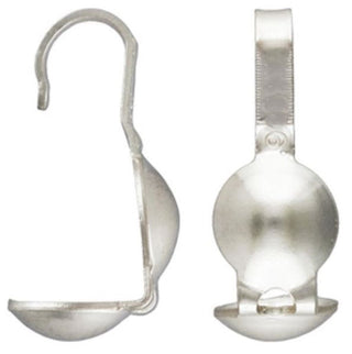 100pcs Clamshell Calotte Bead Tips, 9mm Crimp End Caps, Sterling Silver Plated Brass, Open Hook, 4mm Cup, CF82-1