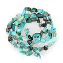 Natural Turquoise Gemstone Oval Tumbled Pebble Beads, Irregular, 5mm to 8mm, Hole ID 1mm, 15 Inch/1 Strand, GZ11-61