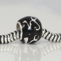 1pc 925 Sterling Silver Capricorn Zodiac Sign Bead Charm Black Enamel, Compatible with Pandora All Other Charm Bracelets, EC69