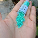 30g Miyuki Delica 11/0 Seed Beads, Translucent Luminous Dyed Green DB2053