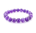 1 Strand Stretch Natural Grade A Purple Amethyst Beaded Gemstone Bracelet, 8mm Bead, Length Selections: 7 inch/7.5 inch/8 inch/8.5 inch