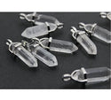 1pc Natural White Quartz Clear Crystal Gemstone Pendant Necklace, 18 Inch Surgical Stainless Steel Chain, GGP-C5