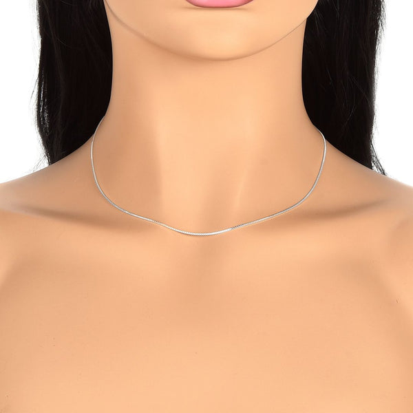1pc 925 Sterling Silver Box Link Chain Necklace, 0.8mm, Strong Thin Small, 18 inch, SW21-18