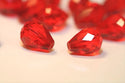 24pcs Adabele Austrian Faceted Teardrop Crystal Beads #5500, Siam Red, 8mm x 6mm, Hole ID 1mm, SST-805