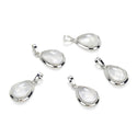 2pcs Natural White Quartz Clear Crystal Teardrop Gemstone Pendants, 22mm Pear Stone Drops, G2P-J6