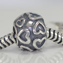 1pc Real 925 Sterling Silver Sea of Hearts Love Bead Charm, Compatible with Pandora All Other Charm Bracelet, EC4-B7