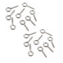 100pcs Glue On Screw Eye Pin Bail Jump Ring Loop, Pendant Connector, 18K White Gold Plated Brass, Size Selections: 8x4mm/10x5mm