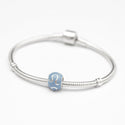 1pc 925 Sterling Silver Leo Zodiac Sign Bead Charm Light Blue Enamel, Compatible with Pandora All Other Charm Bracelets, EC50