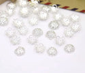 50pcs Tarnish Resistant Flower Filigree 10mm Bead Caps Sterling Silver Plated Brass Bead End Cap, BF47-1