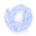 Natural Blue Lace Agate Gemstone Oval Tumbled Pebble Beads, Irregular, 8mm to 10mm, Hole ID 1mm, 15 Inch/1 Strand, GZ12-2
