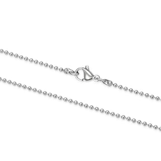 5pcs 304 Stainless Steel 1.5mm Beaded Ball Chain Necklaces (18 Inch/20 Inch/22 Inch)