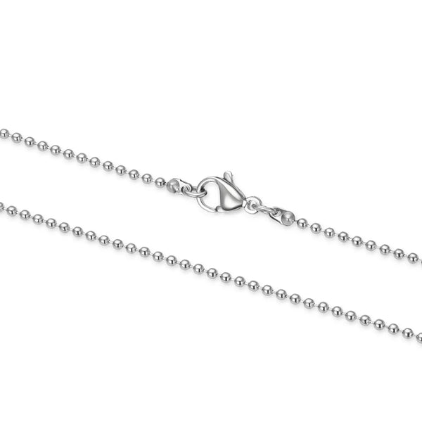 5pcs 304 Stainless Steel 1.2mm Beaded Ball Chain Necklaces (18 Inch/20 Inch/22 Inch)