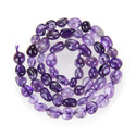 Natural Amethyst Purple Crystal Gemstone Oval Tumbled Pebble Beads, Irregular, 6mm to 8mm, Hole ID 1mm, 15 Inch/1 Strand, GZ11-14