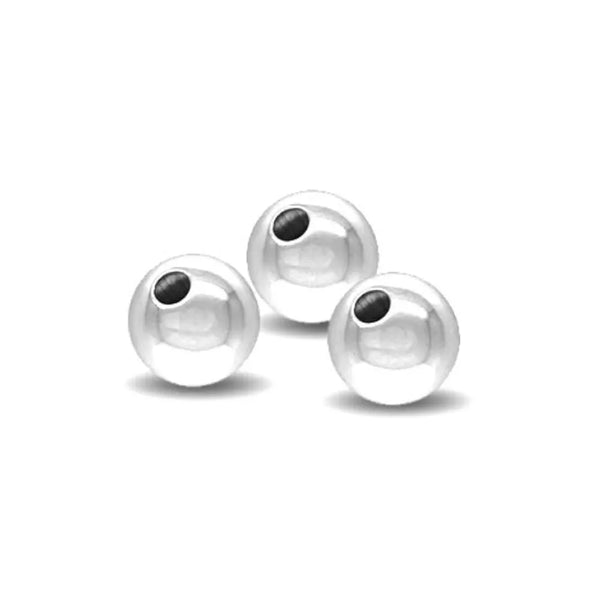 5pcs 925 Sterling Silver Seamless Round Spacer Beads, Size Selections: 8mm/10mm/12mm