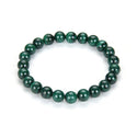 1 Strand Stretch Natural Green Malachite Beaded Gemstone Bracelet, 8mm Bead, Length Selections: 7 inch/7.5 inch/8 inch/8.5 inch