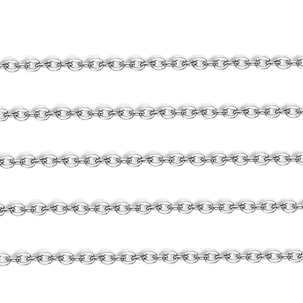 33ft 304 Stainless Steel Flat Cable Chain – (1.3mm/1.5mm/1.8mm/2.5mm)