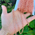 33 Feet Textured Round Copper Chain Link, Bright Coppery, 5mm, CW10-G1