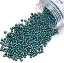 50g Miyuki Rocaille 8/0 Seed Beads Transparent Silver-lined Dark Teal RR-30