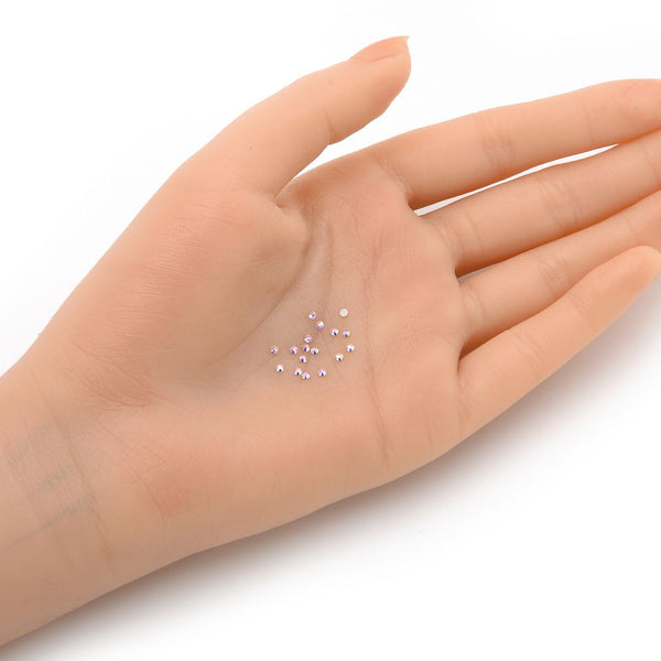 100pcs Genuine Preciosa MAXIMA Chaton Rose Round Flat Back Crystal Rhinestone, Foil Back, Crystal AB, SS5, 1.7-1.9mm, Prm-S52