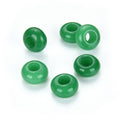 10pcs Natural Green Jade Gemstone Donut Rondelle Beads,14x8mm, Hole ID 5.6mm, GW-A7