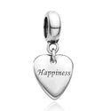 Real 925 Sterling Silver Happy Love Heart Bead Charm Pendant