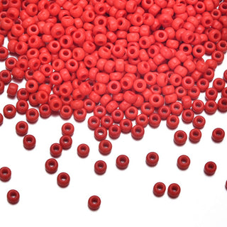 50g Miyuki Rocaille 8/0 Round Seed Beads Opaque Red RR-408